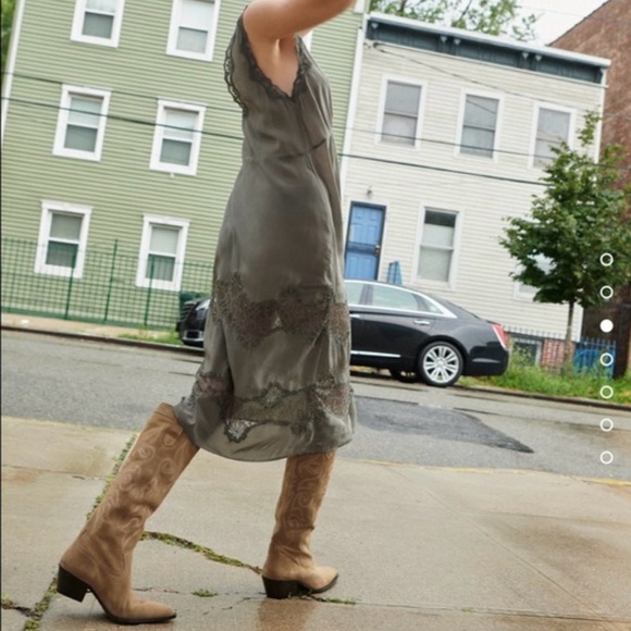 Zara Black Suede Knee-High Cowboy Boots - Picture 7 of 7